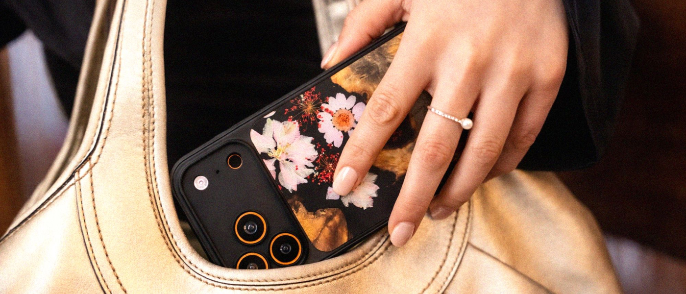 Bloom wood and resin phone cases