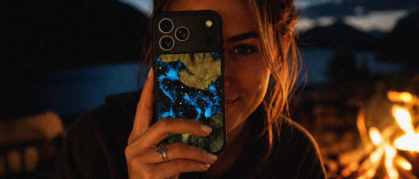 Cosmos wood and resin phone cases