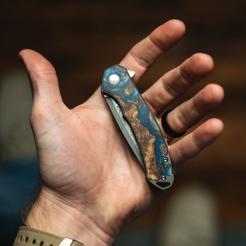 damascus edc pocket knife 2