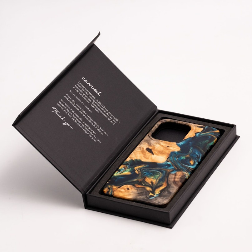 Carved iPhone 17 Air Live Edge Phone Case (Teal Gold) - MagSafe Compatible, Clicky Buttons - Unique & Protective Wood Resin - Best Gift Carved iPhone 17 Air Live Edge Phone Case (Teal Gold) - MagSafe Compatible, Clicky Buttons - Unique & Protective Wood Resin - Best Gift